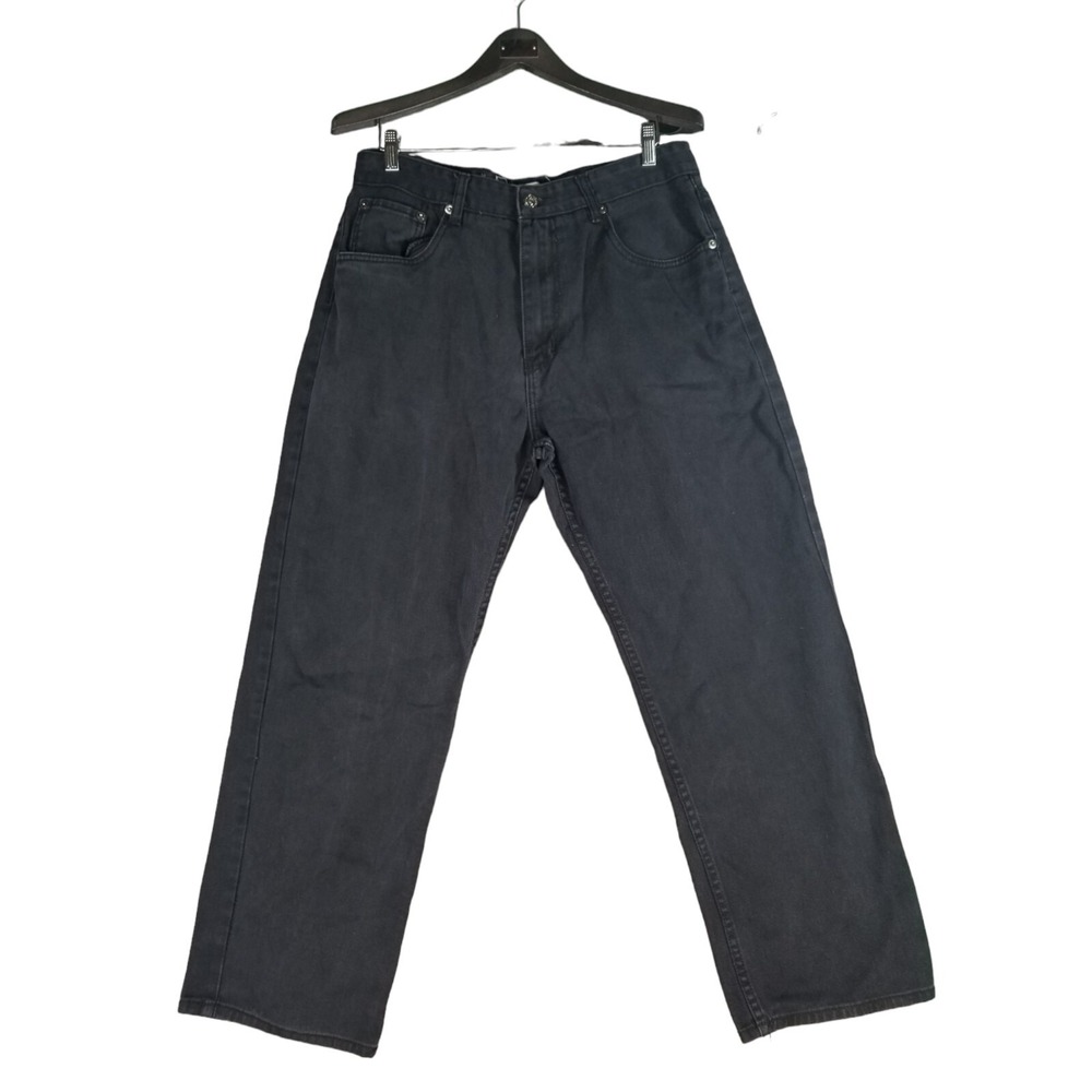 PJ Mark Jeans Men's 34x30 Black Straight Mid Rise Pants Cotton Casual